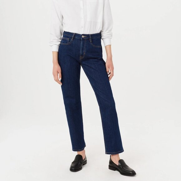 Women's Cyndi Straight Fit Jean in Dark Wash by Frank and Oak, size 29 - Picture 1 of 6